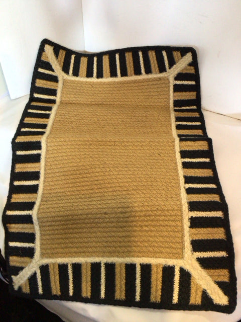Jute Door Mat Black/Tan Rug
