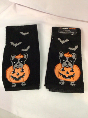 Halloween Black Terry Towel Pair Holiday Item