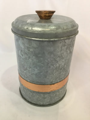 Gray/Copper Galvanized Canister