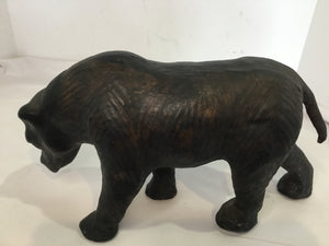 Vintage Leather Painted Bear Sculpture