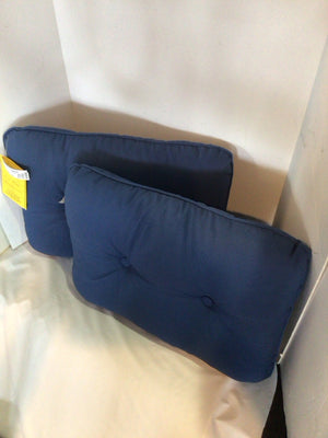 Pair Blue Tufted Cushion Set