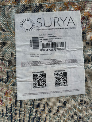 Synthetic W/Pad Blue/White Rug