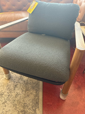 Denver Modern Loose Cushion Teak Open Arm NEW Charcoal Chair