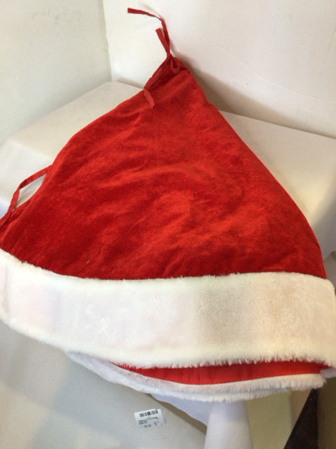 Tree Skirt Red Polyester Christmas Holiday Item