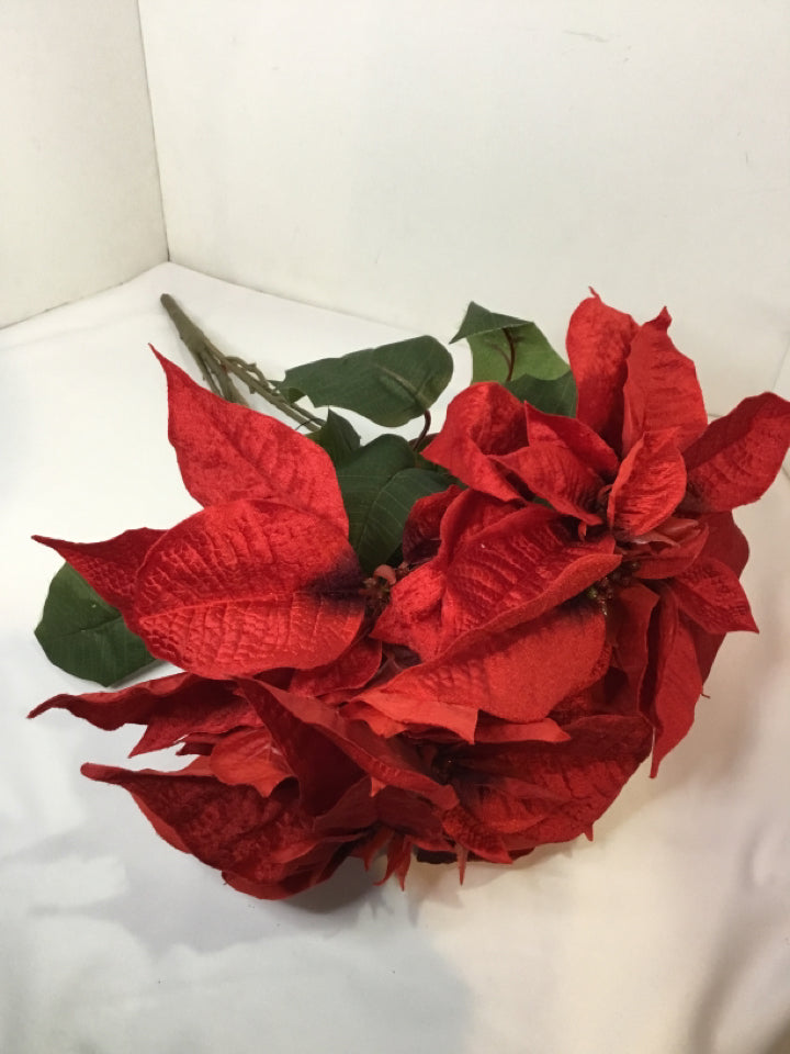Red Poinsettia Faux Flowers
