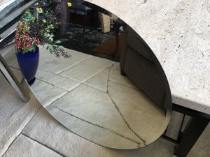 Glass Frameless Round Mirror