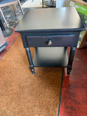 Wood Square End/Side Black Table