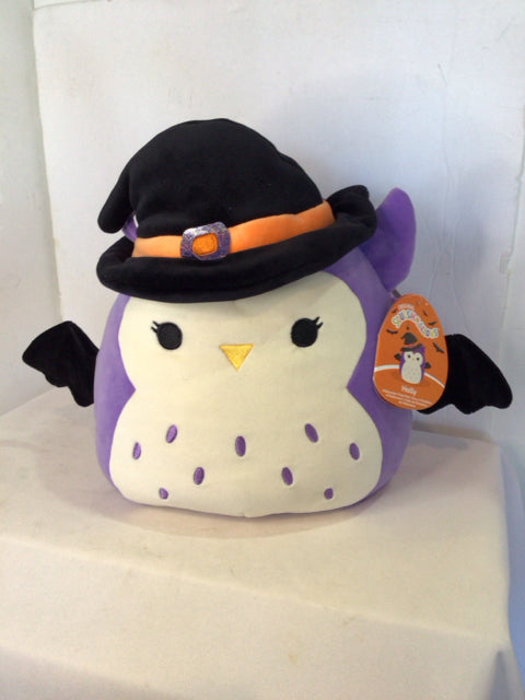 Halloween Purple/Black Velour Owl Holiday Item