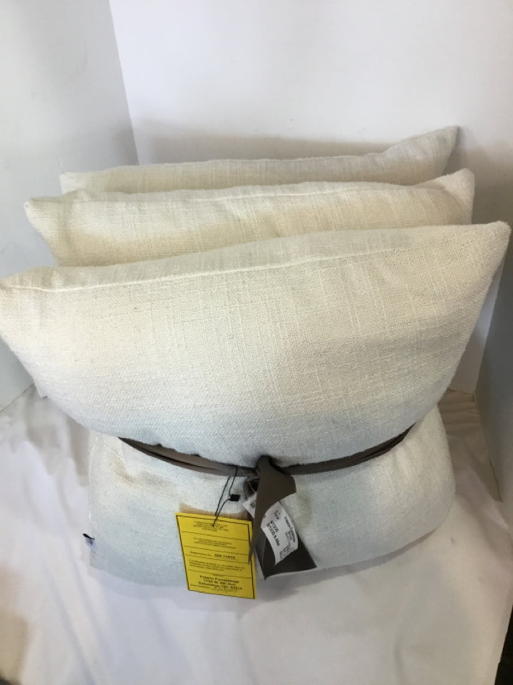 Set of 3 Cream Cotton Down Pillow