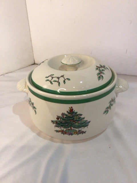 Spode Baking White/Green Christmas Tree Lidded Holiday Item