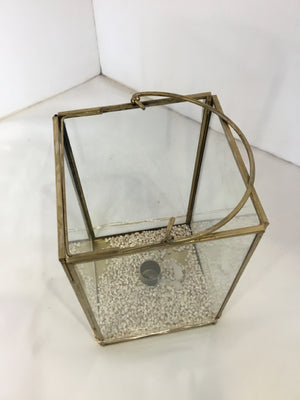 Lantern Gold Glass Candle Holder