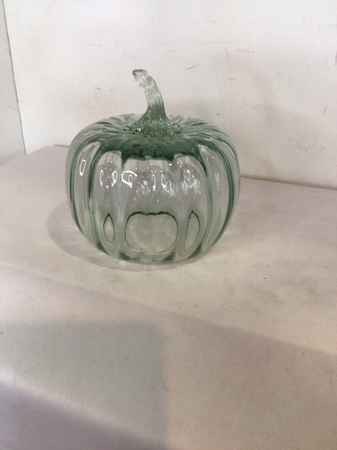 Fall Clear Glass Pumpkin Sculpture