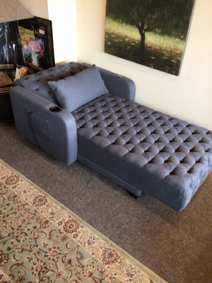 Wayfair Tufted Linen  Electric Gray Chaise 6943R9MC