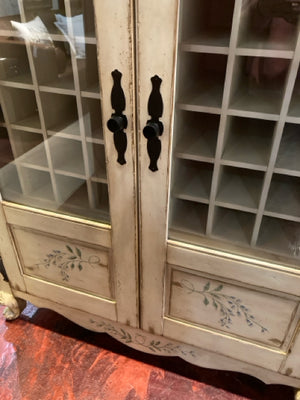 Ethan Allen Wine Cream Wood Painted 2 Door Cabinet