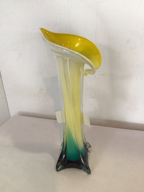 Mid-Century Yellow Glass Vase