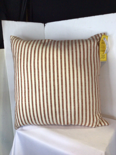 Century Cream/Red Down Stripe Pillow
