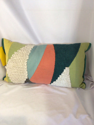 Multi-Color Polyester Patchwork Pillow