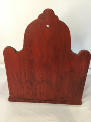 Wall Hanging Red Wood 2 Tiers Shelf