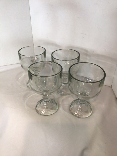 Anchor Hocking Set of 4 Clear Glass Goblet Glasses