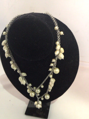 Silver/White Pearl Necklace