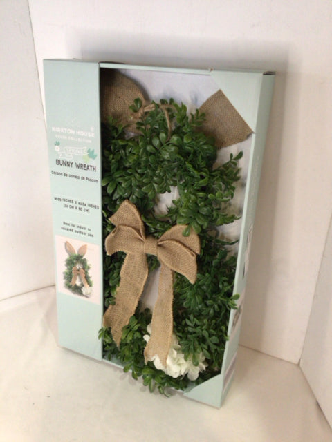 Green/White Bunny Wreath