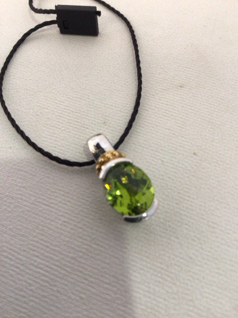 Sterling Silver Green Peridot Pendant