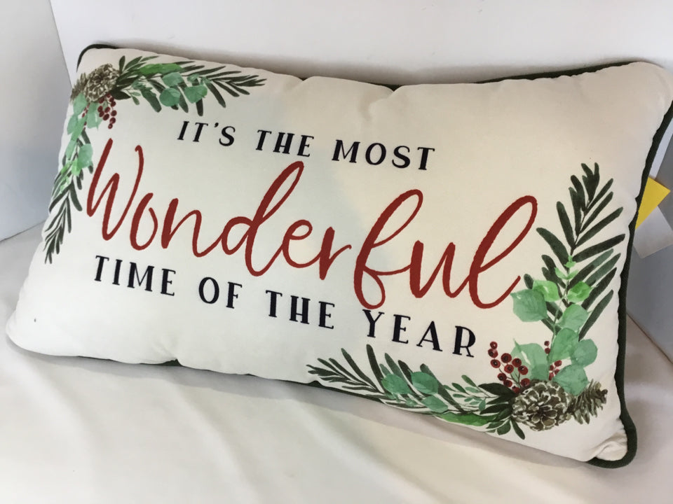 Christmas Green/Red Cotton Pillow Holiday Item