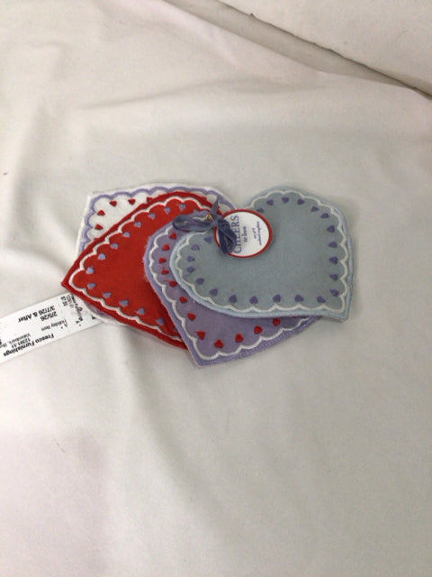 Anthropologie Valentine's Blue/White Cotton Heart Napkins Holiday Item