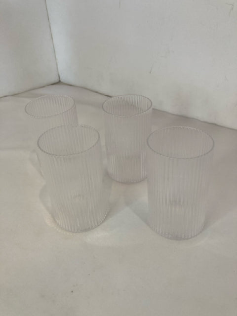 2Modern New Clear Glass Set of 4 Glasses CPMM4XEP