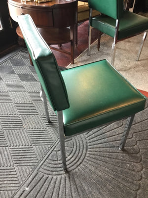 Vintage Office Metal/Vinyl Green Chair