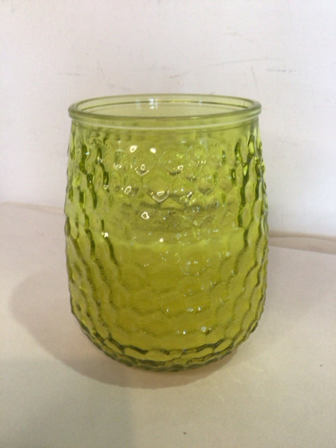 Yellow Glass Citronella Candle