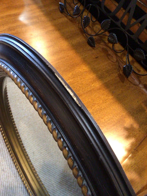 Formal Black/Gold Round Mirror