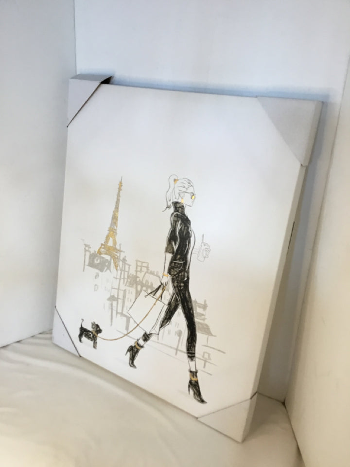 White Girl Stretch Canvas Art