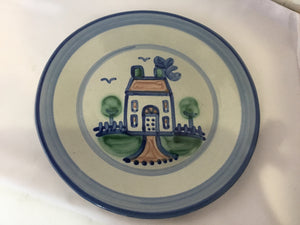 M.A. Hadley Gray/Blue Pottery Dinner Plate