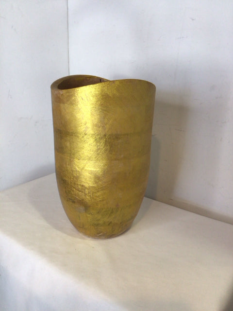 Gold Wood Vase