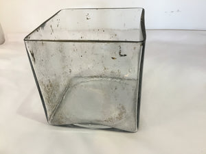 Clear Glass Square Vase