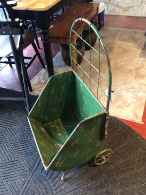 Vintage Indoor/outdoor Metal Green Cart