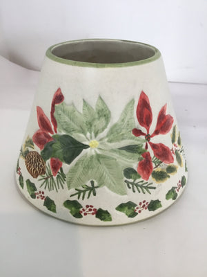 Yankee Candle Candle Holder Ceramic Poinsettia Holiday Item