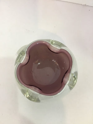 Murano Art Glass Purple/White Glass Bowl