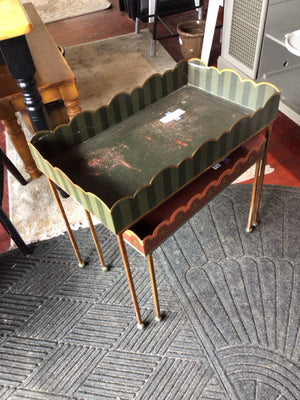 Nesting Metal Side/End Black/Brown Table