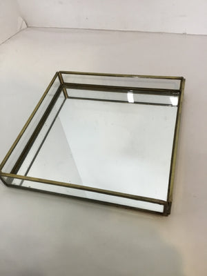 Mirrored Silver/Gold Metal Tray