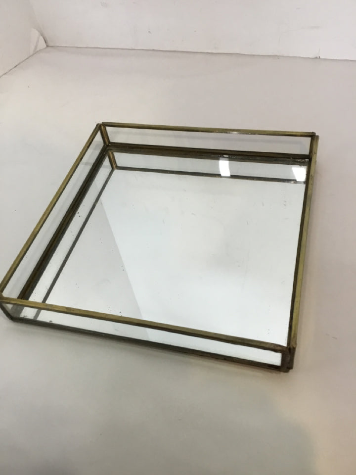 Mirrored Silver/Gold Metal Tray