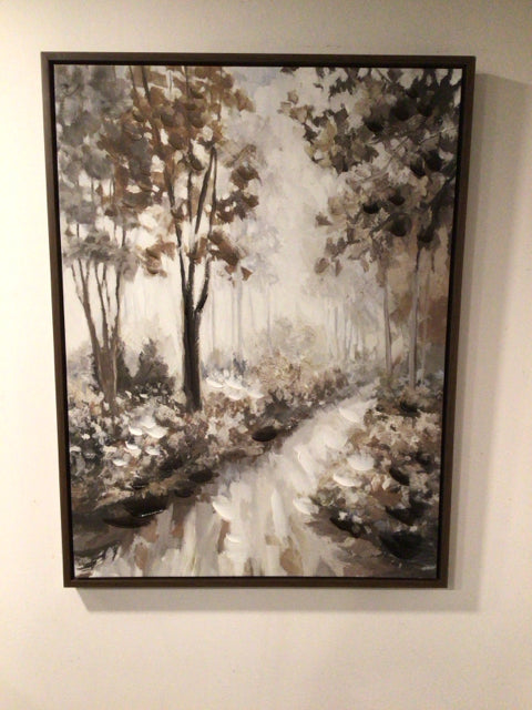 Brown/White Tree Framed Art
