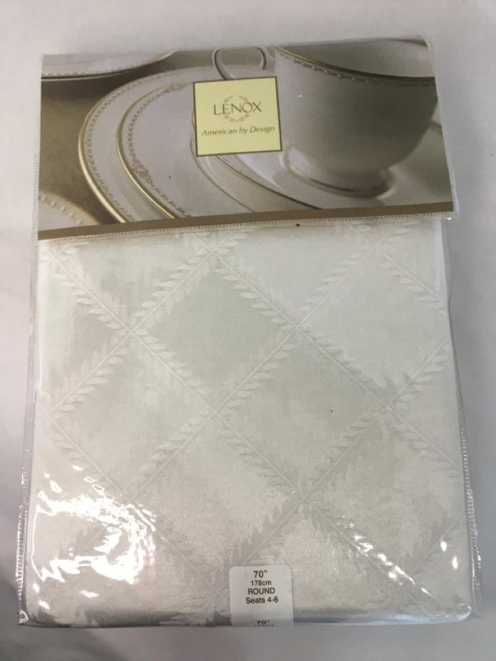 Lenox Round Cream Linen Tablecloth