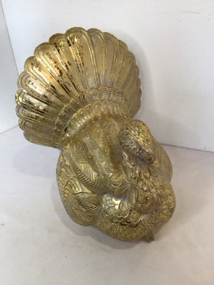 Thanksgiving Gold Resin Turkey Holiday Item