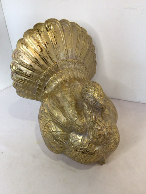 Thanksgiving Gold Resin Turkey Holiday Item