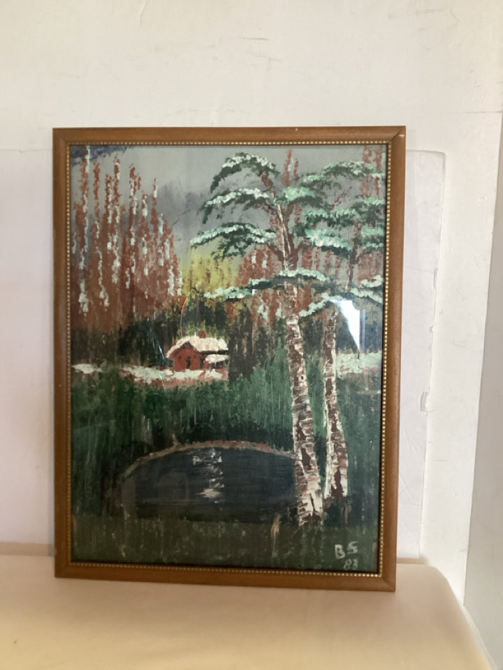 Original Earth Tones Landscape Framed Art