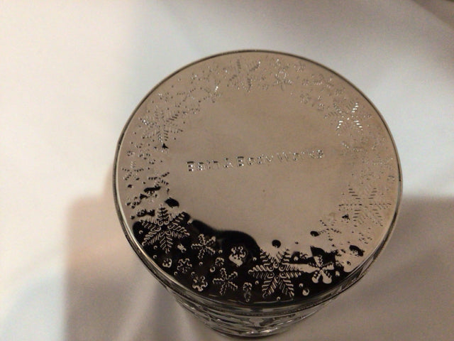 Bath & Body Works Silver Metal W/Stand Candle