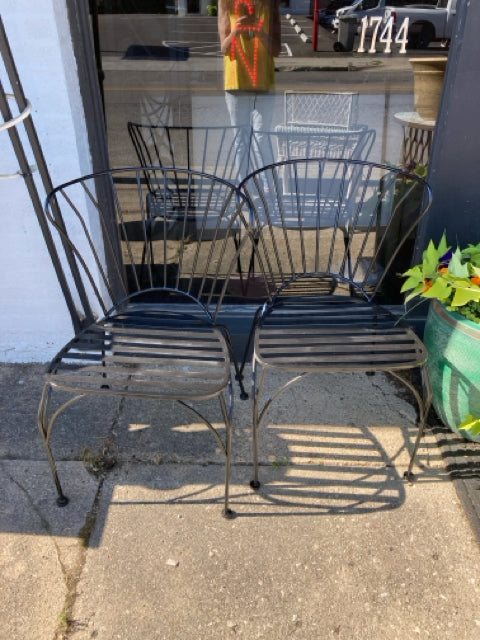 Pair Metal Black Chair