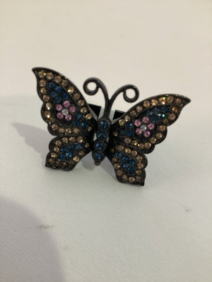 Multi-Color Butterfly Rhinestone Ring